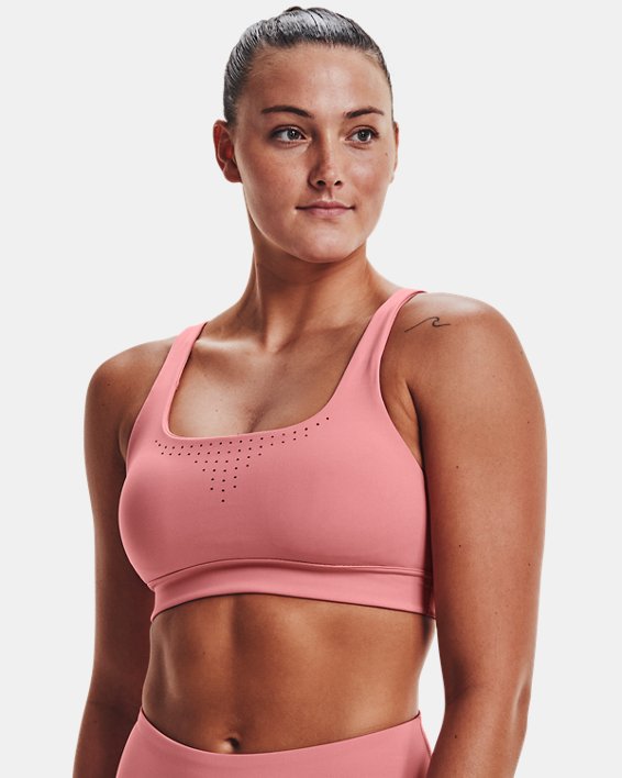 Women's UA RUSH™ Mid Sports Bra in Pink image number 2